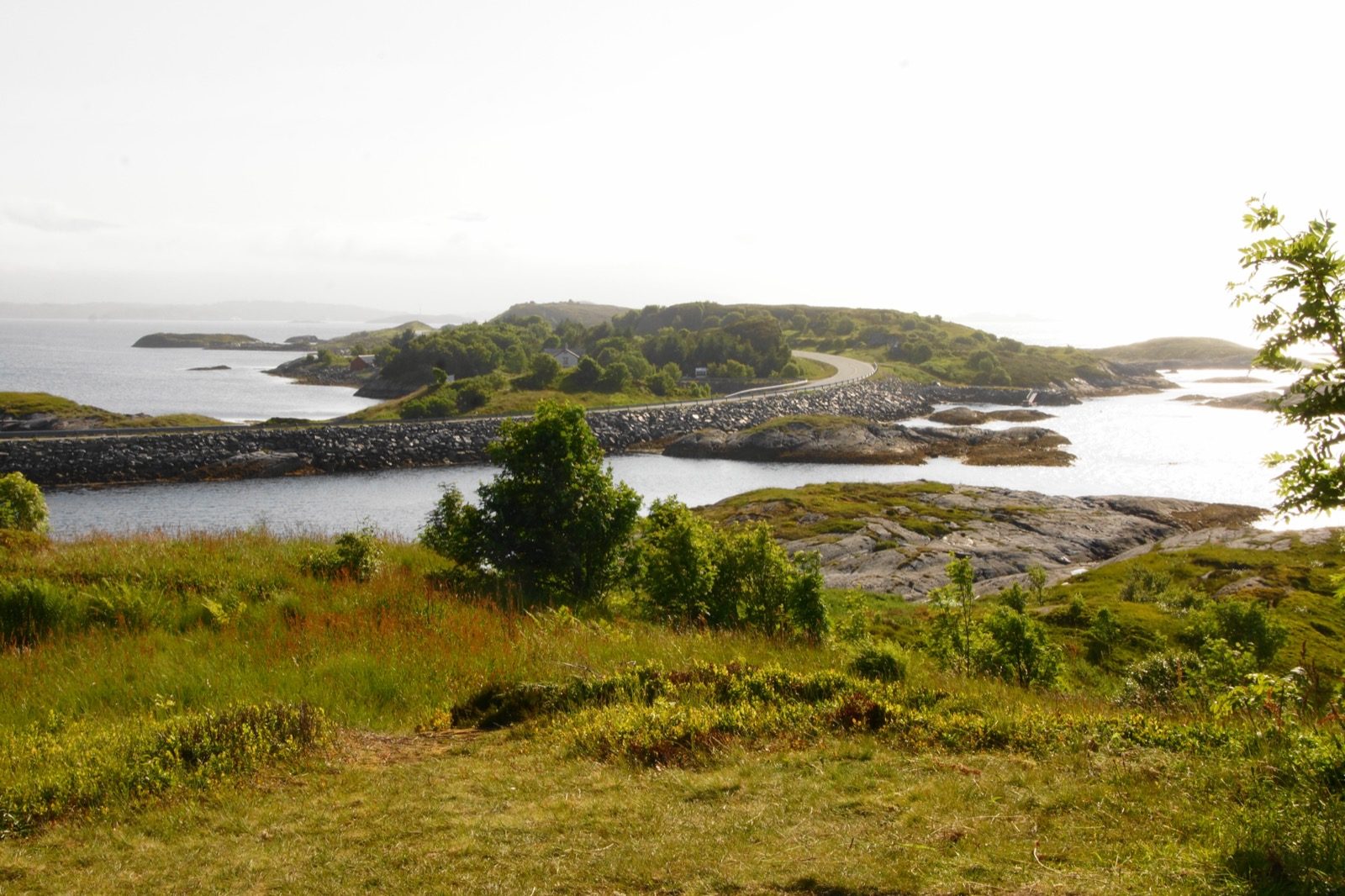 The Atlantic Ocean Road crossing open sea along the Averøy coastline, Norway
