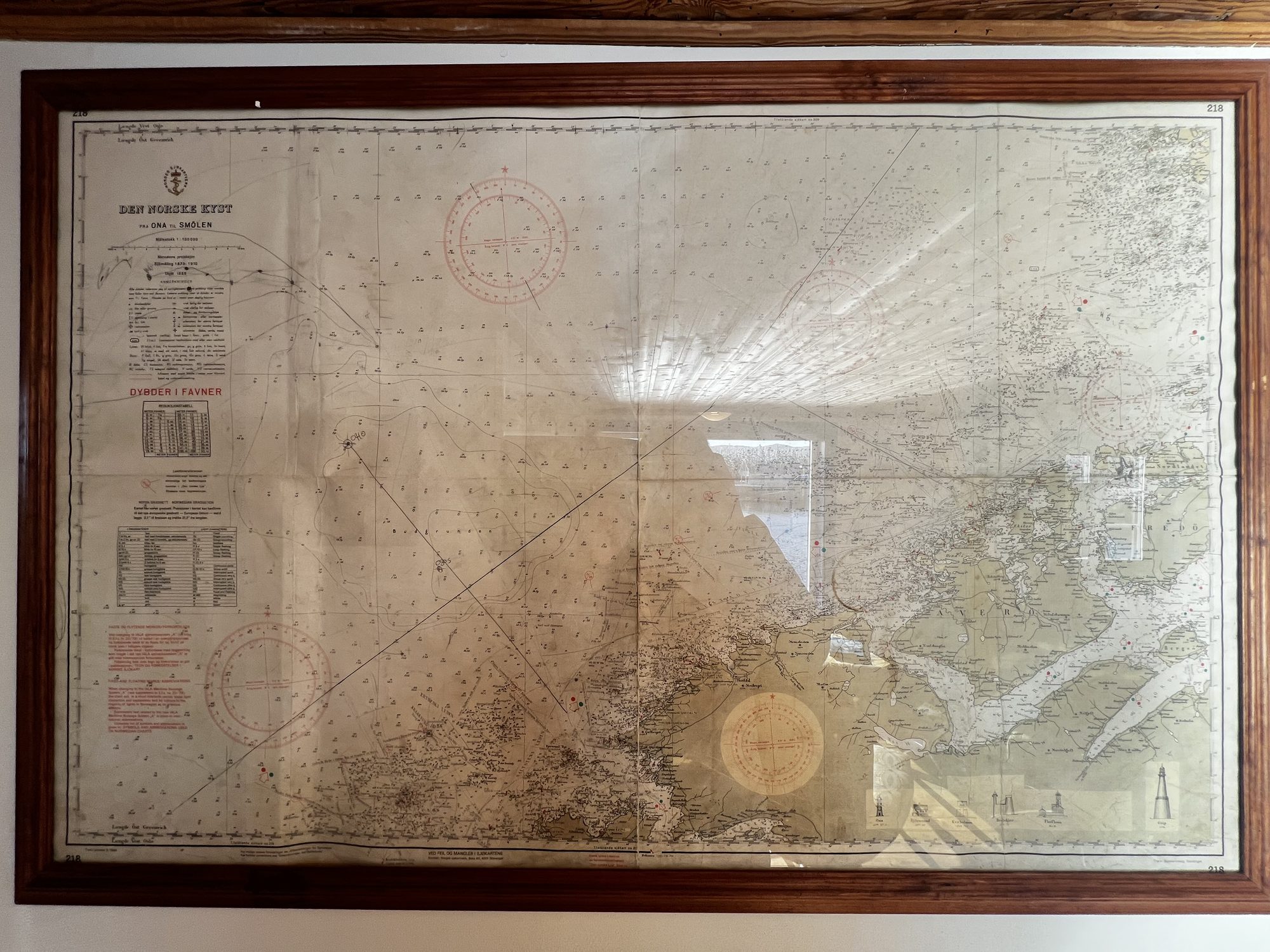 The Heritage — framed antique nautical chart of the Norwegian coast